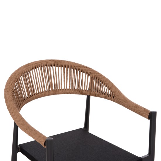 ΣΕΤ ΤΡΑΠΕΖΑΡΙΑΣ ΕΞΩΤ. ΧΩΡΟΥ 5ΤΜΧ BERG HM21134 ΣΚΟΥΡΟ ΓΚΡΙ ΑΛΟΥΜΙΝΙΟ--P.E.RATTAN