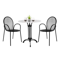 ΣΕΤ ΤΡΑΠΕΖΑΡΙΑΣ ΕΞΩΤ.ΧΩΡΟΥ 3ΤΜΧ ΣΤΡΟΓΓΥΛΟ ΤΡΑΠΕΖΙ ΜΑΡΜΑΡΟ-ΜΕΤΑΛ.ΠΟΛΥΘΡΟΝΕΣ ΗΜ11881