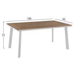 ΣΕΤ ΤΡΑΠΕΖΑΡΙΑΣ TABER HM10738 ΤΡΑΠΕΖΙ & 6 ΠΟΛΥΘΡΟΝΕΣ-ΑΛΟΥΜΙΝΙΟ & POLYWOOD-ΛΕΥΚΟ