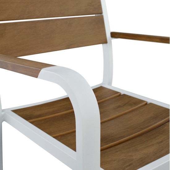 ΣΕΤ ΤΡΑΠΕΖΑΡΙΑΣ TABER HM10738.01 ΤΡΑΠΕΖΙ & 6 ΠΟΛΥΘΡΟΝΕΣ-ΑΛΟΥΜΙΝΙΟ & POLYWOOD-ΛΕΥΚΟ