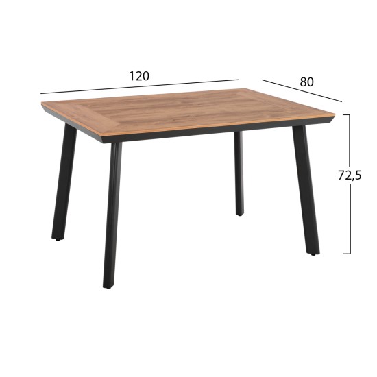 ΣΕΤ ΤΡΑΠΕΖΑΡΙΑΣ TABER HM21197 ΤΡΑΠΕΖΙ & 4 ΠΟΛΥΘΡΟΝΕΣ-ΑΛΟΥΜΙΝΙΟ & POLYWOOD-ΑΝΘΡΑΚΙ