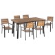 ΣΕΤ ΤΡΑΠΕΖΑΡΙΑΣ TABER HM21198 ΤΡΑΠΕΖΙ & 6 ΠΟΛΥΘΡΟΝΕΣ-ΑΛΟΥΜΙΝΙΟ & POLYWOOD-ΑΝΘΡΑΚΙ