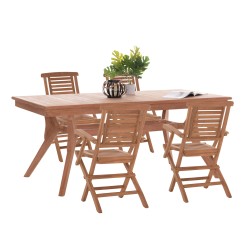 ΣΕΤ ΤΡΑΠΕΖΑΡΙΑΣ WONDER HM21290 ΤΡΑΠΕΖΙ & 4 ΠΟΛΥΘΡΟΝΕΣ ΠΤΥΣΣΟΜΕΝΕΣ-ΤΕΑΚ