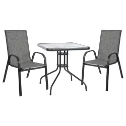 ΣΕΤ ΤΡΑΠΕΖΑΡΙΑΣ ΜΕΤΑΛΛΙΚΗ 3ΤΜΧ ΜΕ 2 ΚΑΡΕΚΛΕΣ & 1 ΤΡΑΠΕΖΙ 70Χ70 HM5185.01