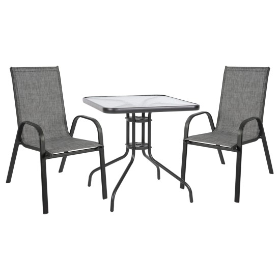 ΣΕΤ ΤΡΑΠΕΖΑΡΙΑΣ ΜΕΤΑΛΛΙΚΗ 3ΤΜΧ ΜΕ 2 ΚΑΡΕΚΛΕΣ & 1 ΤΡΑΠΕΖΙ 70Χ70 HM5185.01