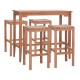 ΣΕΤ ΤΡΑΠΕΖΙ ΜΕ 4 ΣΚΑΜΠΟ ΜΠΑΡ NIKOL HM10916 ΞΥΛΟ TEAK ΣΕ ΦΥΣΙΚΟ ΧΡΩΜΑ