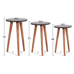 ΣΕΤ ΤΡΑΠΕΖΙ ΣΑΛΟΝΙΟΥ & 3 ΒΟΗΘ.ΤΡΑΠΕΖΙΑ VITAL HM18180.03 ΜΕΛΑΜΙΝΗ ΛΕΥΚΟ ΜΑΡΜΑΡΟ-ΚΑΡΥΔΙ ΠΟΔΙΑ