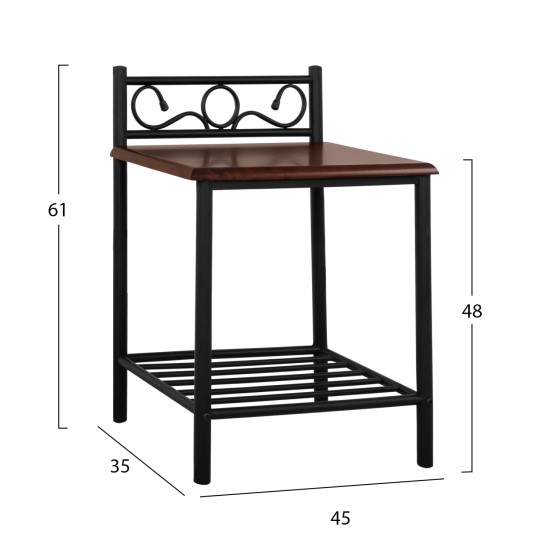 ΣΕΤ ΥΠΝΟΔΩΜΑΤΙΟΥ ΜΕ ΣΤΡΩΜΑ 3ΤΜΧ HM11217 RUBBERWOOD-ΜΕΤΑΛΛΟ