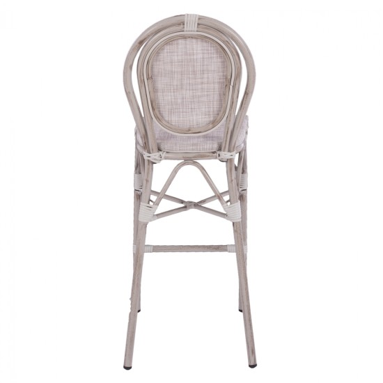 ΣΚΑΜΠΩ ΑΛΟΥΜΙΝΙΟΥ BAMBOO LOOK ΠΑΤΙΝΑ ΛΕΥΚΟ ΜΕ TEXTLINE HM5110 41x52x116 εκ.