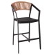 ΣΚΑΜΠΟ ΑΛΟΥΜΙΝΙΟΥ HM5892.15 ΜΕΣΑΙΟΥ ΥΨΟΥΣ RATTAN & TEXTLINE ΜΑΥΡΟ ΜΠΕΖ 55x56,5x99Υ