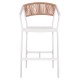 ΣΚΑΜΠΟ ΑΛΟΥΜΙΝΙΟΥ HM5892.12 ΜΕΣΑΙΟΥ ΥΨΟΥΣ RATTAN & TEXTLINE ΛΕΥΚΟ ΜΠΕΖ 55x56,5x99Y