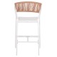 ΣΚΑΜΠΟ ΑΛΟΥΜΙΝΙΟΥ HM5892.12 ΜΕΣΑΙΟΥ ΥΨΟΥΣ RATTAN & TEXTLINE ΛΕΥΚΟ ΜΠΕΖ 55x56,5x99Y