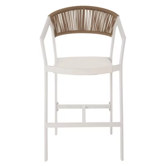 ΣΚΑΜΠΟ ΑΛΟΥΜΙΝΙΟΥ MIRI ΛΕΥΚΟ HM5892.32 ΜΕΣ. ΥΨΟΥΣ-ΜE RATTAN & TΕΧΤLINE 57x57x99,5Yεκ.