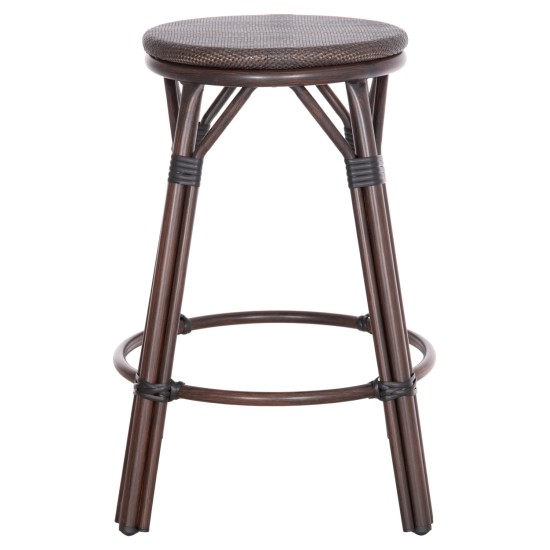 ΣΚΑΜΠΟ ΑΛΟΥΜΙΝΙΟΥ ΜΕΣ.ΥΨΟΥΣ CHINO HM6286.01 BAMBOO LOOK & TEXTILENE ΚΑΦΕ 43x43x65Υεκ