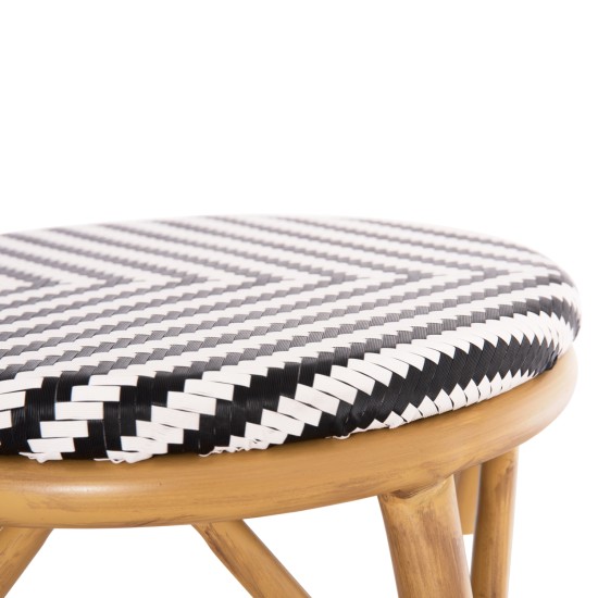 ΣΚΑΜΠΟ ΑΛΟΥΜΙΝΙΟΥ ΜΕΣ.ΥΨΟΥΣ CHINO HM6286.03 BAMBOO LOOK & TEXTILENE ΜΑΥΡΟ 43x43x65Υεκ