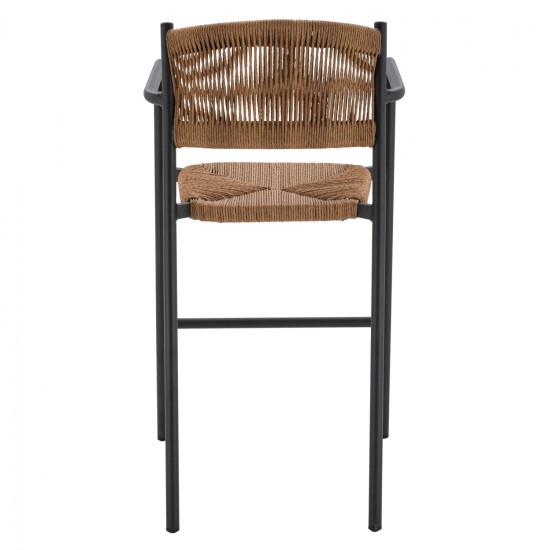 ΣΚΑΜΠΟ BAR ΑΛΟΥΜΙΝΙΟΥ ΑΝΘΡΑΚΙ ΜΕ ΣΧΟΙΝΙ PΕ ΜΠΕΖ HM5785.02 55,5x58x107 εκ.