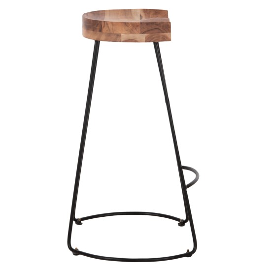 ΣΚΑΜΠΟ BAR ELEANOR HM8363.11 ΜΑΣΙΦ ΞΥΛΟ ΑΚΑΚΙΑΣ-ΜΕΤΑΛΛΟ 50x43x78Υεκ.