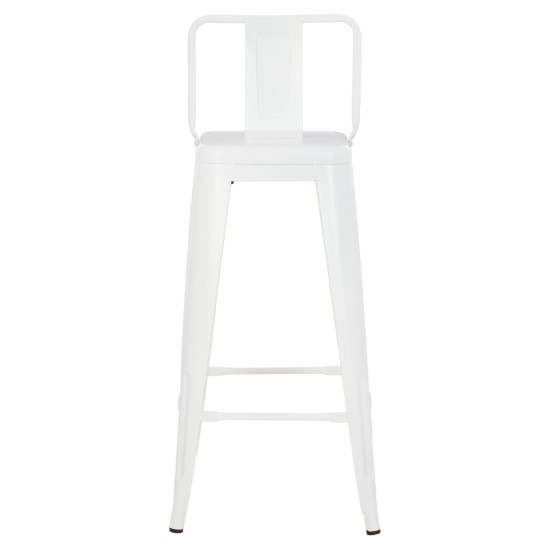 ΣΚΑΜΠΟ BAR ME ΠΛΑΤΗ ΜΕΤΑΛΛΙΚΟ MELITA-PRO HM8643.41 ΛΕΥΚΟ ΜΑΤ 42x42x100Υεκ.