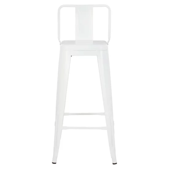 ΣΚΑΜΠΟ BAR ME ΠΛΑΤΗ ΜΕΤΑΛΛΙΚΟ MELITA-PRO HM8643.41 ΛΕΥΚΟ ΜΑΤ 42x42x100Υεκ.