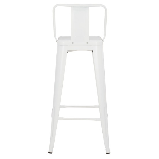 ΣΚΑΜΠΟ BAR ME ΠΛΑΤΗ ΜΕΤΑΛΛΙΚΟ MELITA-PRO HM8643.41 ΛΕΥΚΟ ΜΑΤ 42x42x100Υεκ.