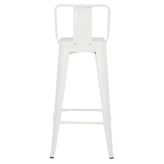 ΣΚΑΜΠΟ BAR ME ΠΛΑΤΗ ΜΕΤΑΛΛΙΚΟ MELITA-PRO HM8643.41 ΛΕΥΚΟ ΜΑΤ 42x42x100Υεκ.