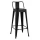 ΣΚΑΜΠΟ BAR ME ΠΛΑΤΗ ΜΕΤΑΛΛΙΚΟ MELITA-PRO HM8643.42 ΜΑΥΡΟ ΜΑΤ 42x42x100Υεκ.