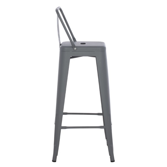 ΣΚΑΜΠΟ BAR ME ΠΛΑΤΗ ΜΕΤΑΛΛΙΚΟ MELITA-PRO HM8643.50 ΓΚΡΙ 42x42x100Υεκ.