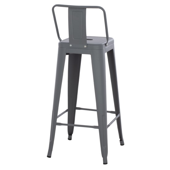 ΣΚΑΜΠΟ BAR ME ΠΛΑΤΗ ΜΕΤΑΛΛΙΚΟ MELITA-PRO HM8643.50 ΓΚΡΙ 42x42x100Υεκ.