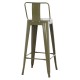 ΣΚΑΜΠΟ BAR ΜΕΤΑΛΛΙΚΟ MELITA ME ΠΛΑΤΗ ΣΕ DARK OLIVE GREEN HM8643.03 43Χ43Χ100εκ.