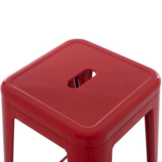 ΣΚΑΜΠΟ BAR ΜΕΤΑΛΛΙΚΟ MELITA ΣΕ ΚΟΚΚΙΝΟ HM8642.04 43x43x78Y εκ.