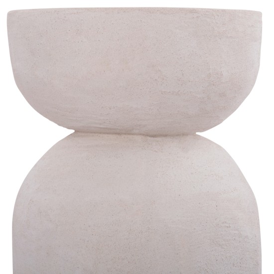 ΣΚΑΜΠΟ ΣΕΙΡΑ SANTORINI HM18041 ΠΟΛΥΡΗΤΙΝΗ ΣΕ ΥΠΟΛΕΥΚΟ Φ30,5x46Υεκ