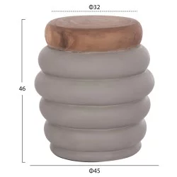 ΣΚΑΜΠΟ PUFFAT HM18172.03 FIBER CEMENT ΓΚΡΙ- ΞΥΛΟ TEAK TOP Φ45x46Υεκ.