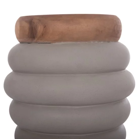 ΣΚΑΜΠΟ PUFFAT HM18172.03 FIBER CEMENT ΓΚΡΙ- ΞΥΛΟ TEAK TOP Φ45x46Υεκ.