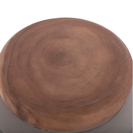 ΣΚΑΜΠΟ PUFFAT HM18172.03 FIBER CEMENT ΓΚΡΙ- ΞΥΛΟ TEAK TOP Φ45x46Υεκ.