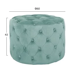 ΣΚΑΜΠΟ KASSIE ΦΥΣΤΙΚΙ ΒΕΛΟΥΔΟ ΤΥΠΟΥ CHESTERFIELD HM8406.07 Φ60X43Υ εκ.