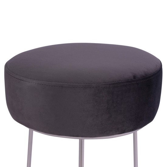 ΣΚΑΜΠΟ KARLO ΓΚΡΙ ΒΕΛΟΥΔΟ ΜΕ ΑΣΗΜΙ ΒΑΣΗ HM8411.01 Φ36x38Υ εκ.