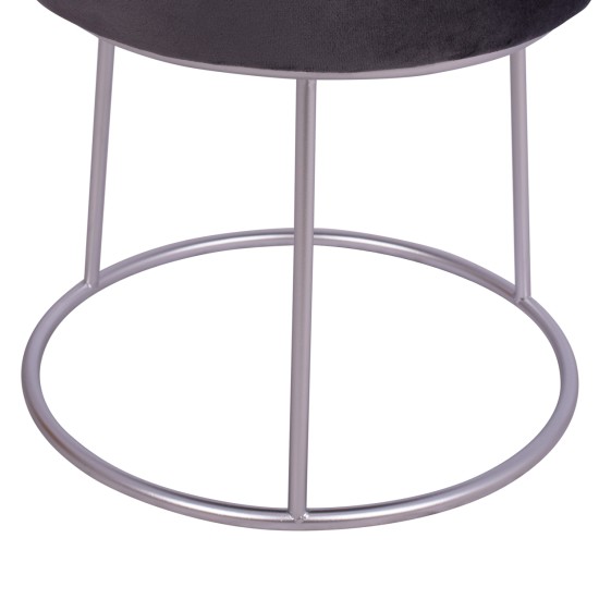 ΣΚΑΜΠΟ KARLO ΓΚΡΙ ΒΕΛΟΥΔΟ ΜΕ ΑΣΗΜΙ ΒΑΣΗ HM8411.01 Φ36x38Υ εκ.