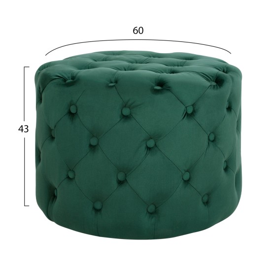ΣΚΑΜΠΟ KASSIE ΚΥΠΑΡΙΣΣΙ ΒΕΛΟΥΔΟ ΤΥΠΟΥ CHESTERFIELD HM8406.03 Φ60x43Υ εκ.