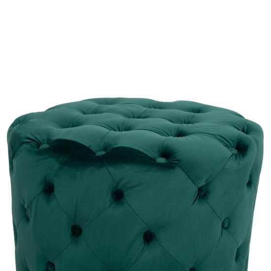 ΣΚΑΜΠΟ KASSIE ΚΥΠΑΡΙΣΣΙ ΒΕΛΟΥΔΟ ΤΥΠΟΥ CHESTERFIELD HM8406.03 Φ60x43Υ εκ.