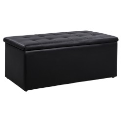 ΣΚΑΜΠΟ PU ΜΕ ΑΠΟΘΗΚΕΥΤΙΚΟ ΧΩΡΟ TRISCUBE ΜΑΥΡΟ HM223.01 121x51.5x50Υ εκ.