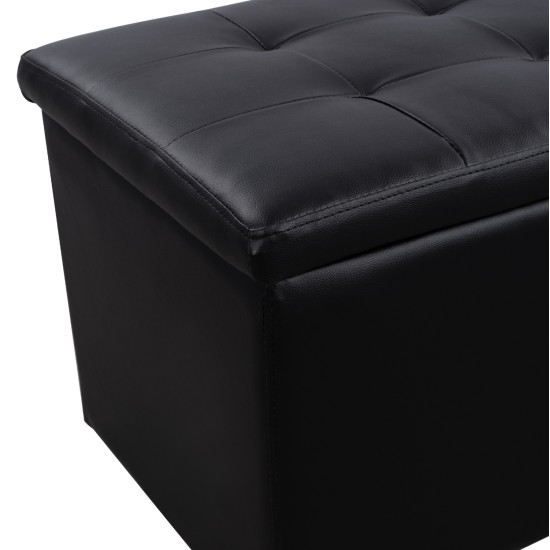 ΣΚΑΜΠΟ PU ΜΕ ΑΠΟΘΗΚΕΥΤΙΚΟ ΧΩΡΟ TRISCUBE ΜΑΥΡΟ HM223.01 121x51.5x50Υ εκ.