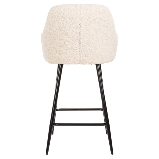 ΣΚΑΜΠΟ ΜΕΣΑΙΟΥ ΥΨΟΥΣ STRIKE HM8592.02 ΥΦΑΣΜΑ TEDDY ΛΕΥΚΟ-ΜΑΥΡΑ ΠΟΔΙΑ 50x50x94,5Υεκ.