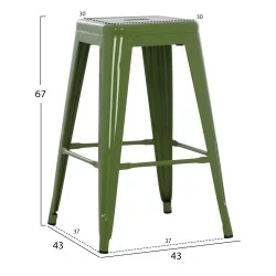 ΣΚΑΜΠΟ ΜΕΣΑΙΟΥ ΥΨΟΥΣ ΜΕΤΑΛΛΙΚΟ MELITA-PRO HM8573.50 ΓΚΡΙ 43x43x67Υεκ.