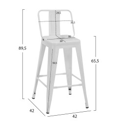 ΣΚΑΜΠΟ ΜΕΣΑΙΟΥ ΥΨΟΥΣ ΜΕΤΑΛΛΙΚΟ MELITA ΜΕ ΠΛΑΤΗ ΣΕ ΜΑΥΡΟ ΜΑΤ HM8574.32 42x42x89,5Υ εκ.