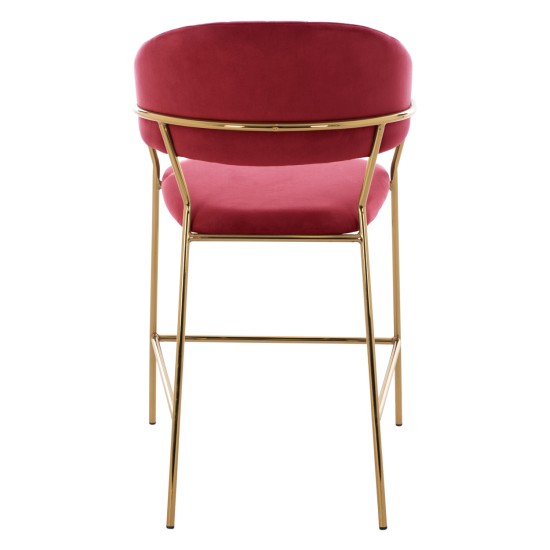 ΣΚΑΜΠΟ ΜΕΣ.ΥΨΟΥΣ THEODORE HM8734.06 ΒΕΛΟΥΔΟ ΚΟΚΚΙΝΟ--ΕΠΙΧΡΥΣΟΣ ΣΚΕΛΕΤΟΣ 60x55x100Yεκ