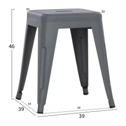 ΣΚΑΜΠΟ ΜΕΤΑΛΛΙΚΟ MELITA HM0096.50 ΣΕ ΓΚΡΙ ΜΑΤ ΧΡΩΜΑ 37x37x45Υεκ.