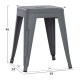 ΣΚΑΜΠΟ ΜΕΤΑΛΛΙΚΟ MELITA HM0096.50 ΣΕ ΓΚΡΙ ΜΑΤ ΧΡΩΜΑ 37x37x45Υεκ.