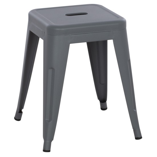 ΣΚΑΜΠΟ ΜΕΤΑΛΛΙΚΟ MELITA HM0096.50 ΣΕ ΓΚΡΙ ΜΑΤ ΧΡΩΜΑ 37x37x45Υεκ.