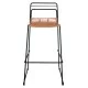 ΣΚΑΜΠΟ ΜΕΤΑΛΛΙΚΟ ALLEGRA HM5642 ΜΕ WICKER ΣΕ ΜΠΕΖ ΑΠΟΧΡΩΣΗ 48x53x100 εκ.
