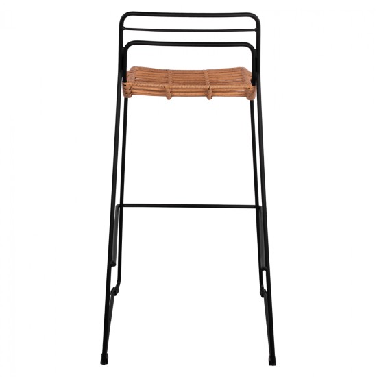 ΣΚΑΜΠΟ ΜΕΤΑΛΛΙΚΟ ALLEGRA HM5642 ΜΕ WICKER ΣΕ ΜΠΕΖ ΑΠΟΧΡΩΣΗ 48x53x100 εκ.